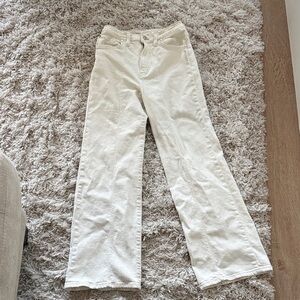 Pilcro Cream Wide-Leg Jeans Anthropologie